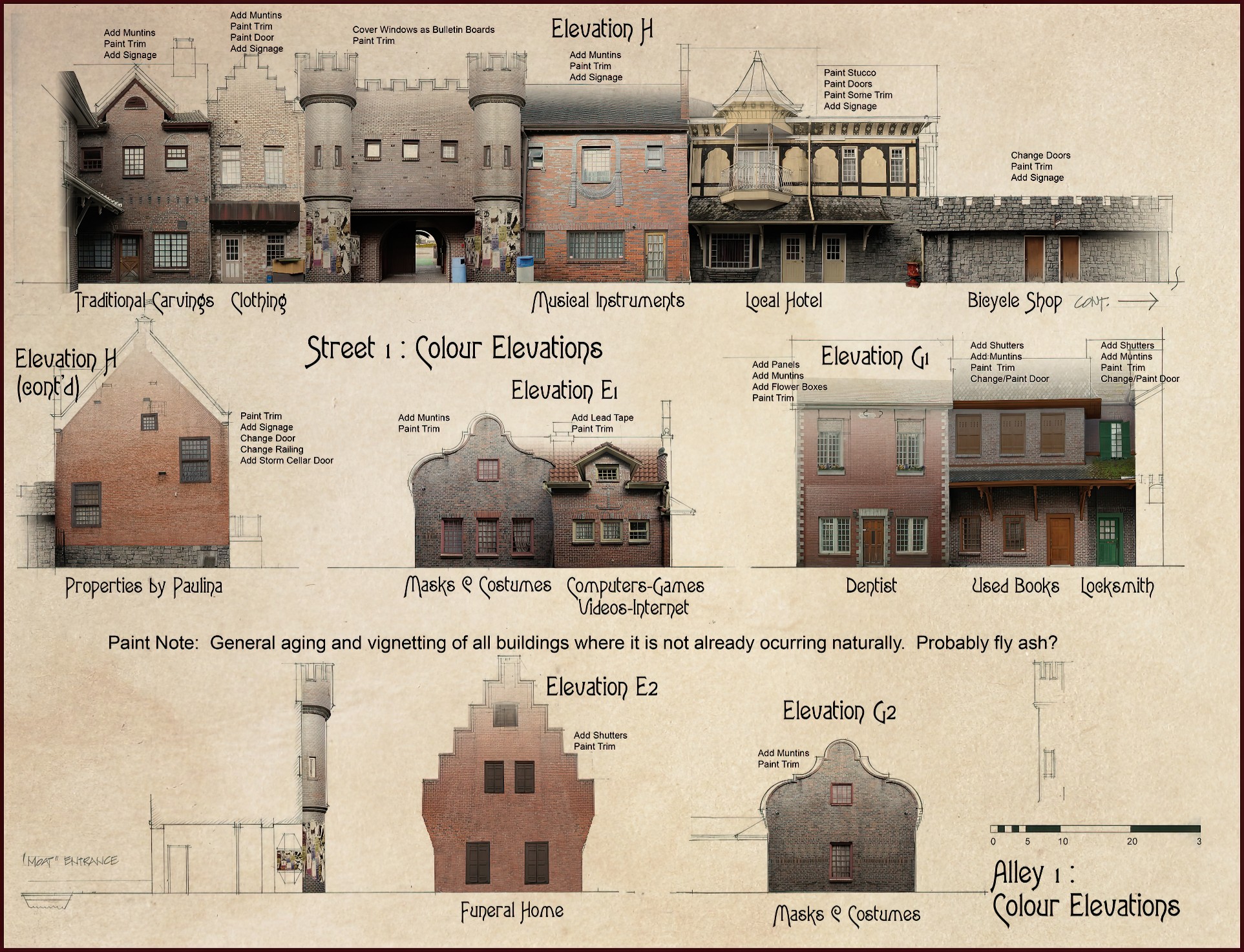 Paint Elevations for Romanian Town Square